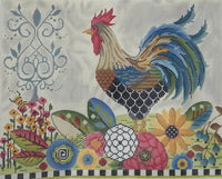 Provence Rooster with stitch guide and embellishments
