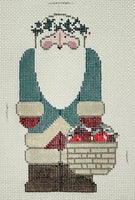 Green Santa with Apple Basket
