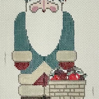 Green Santa with Apple Basket