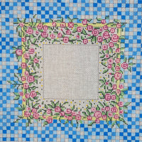 Miniature Roses / Blue Check Frame