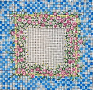 Miniature Roses / Blue Check Frame