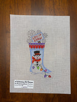 Skinny Mini Sock with Snowman
