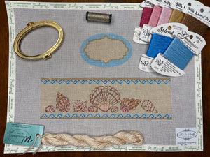 Seashells Oval Hinged Box with starter threads