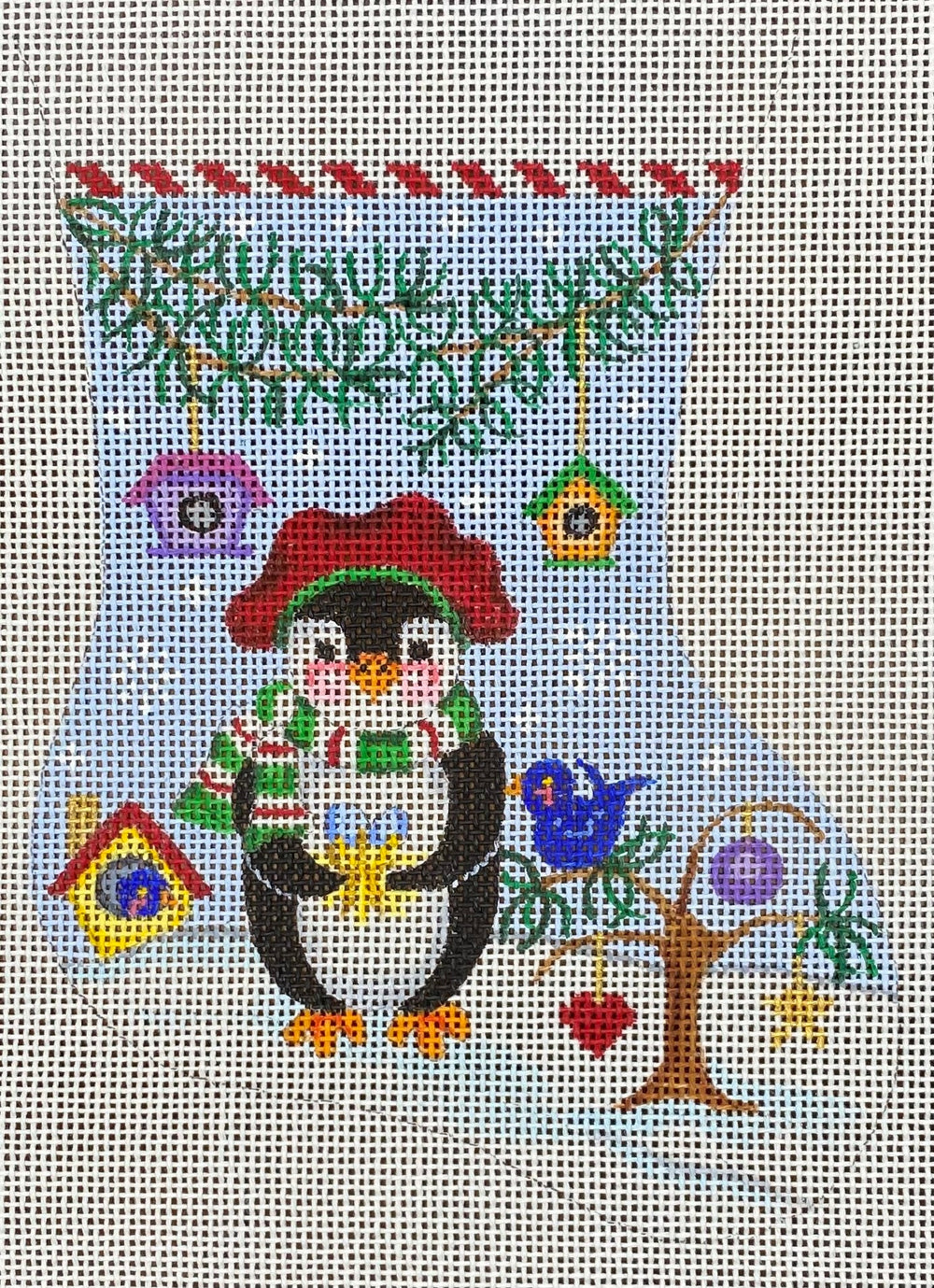Penguin/Birdhouses Mini Sock