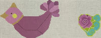 Birds in Bloom - Purple Rose Bird with stitch guide
