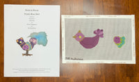 Birds in Bloom - Purple Rose Bird with stitch guide
