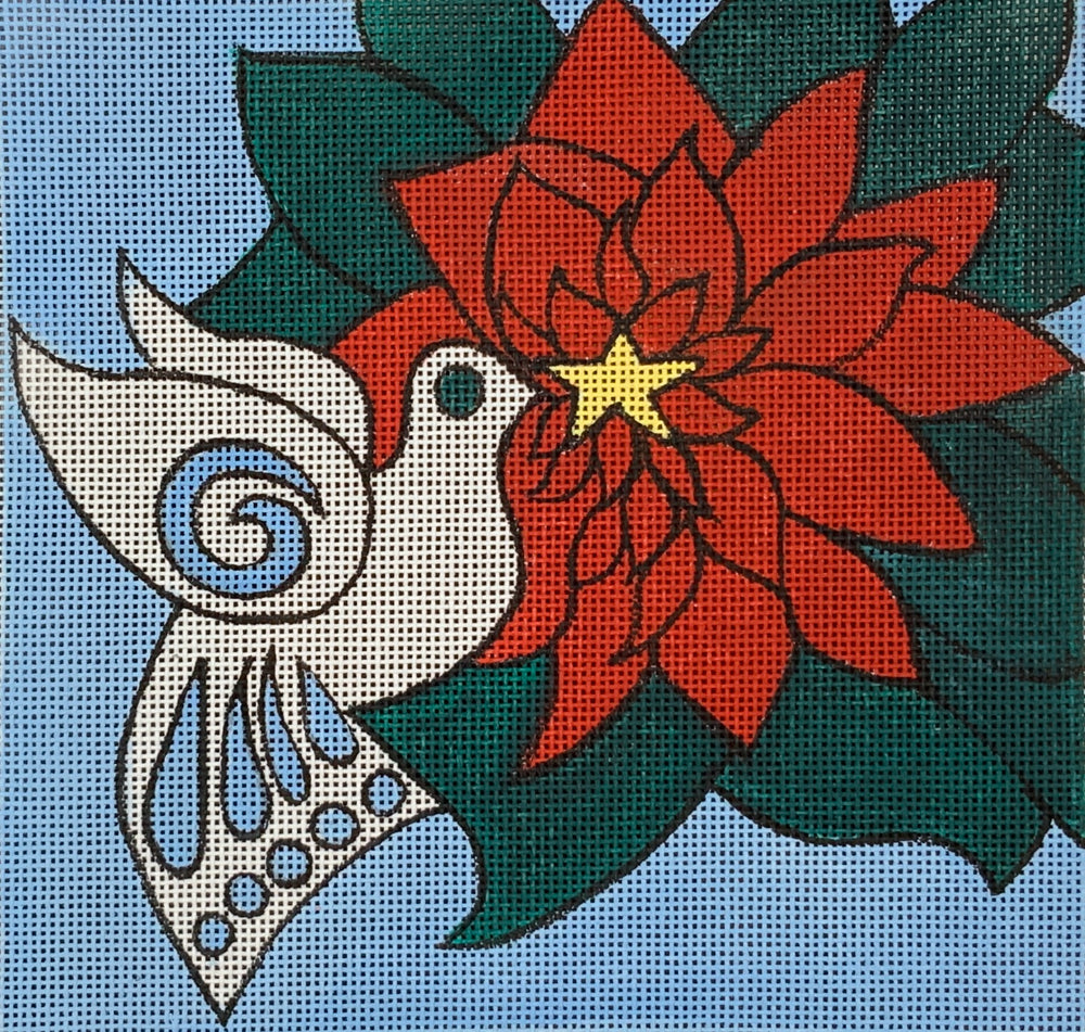Dove with Poinsettia
