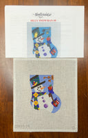 Silly Snowman Mini Sock #9 with stitch guide
