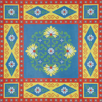 Floral Tile - Blue Center