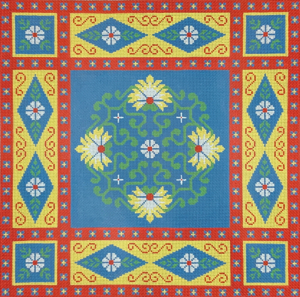 Floral Tile - Blue Center