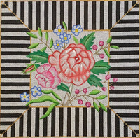 Mitered Stripes with Rose
