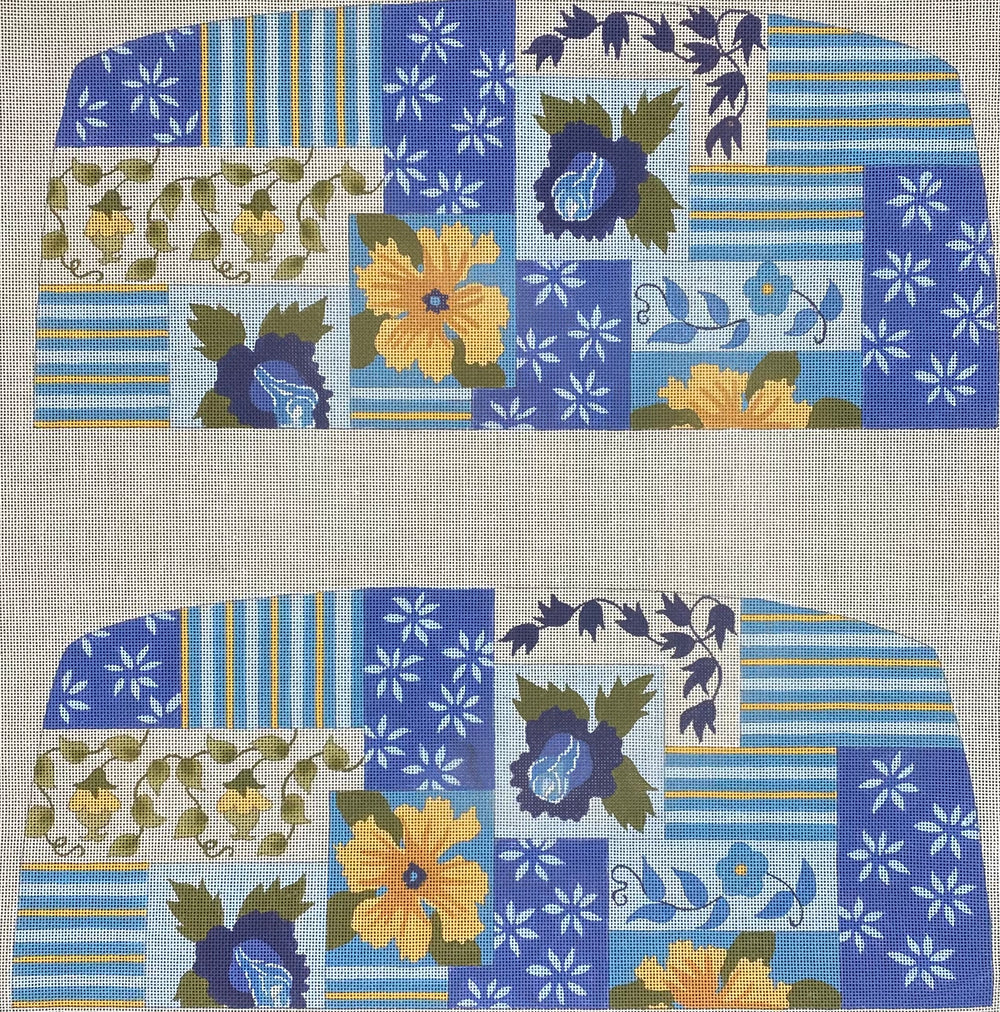 Blue and Yellow Floral Collage Adelaide Bag