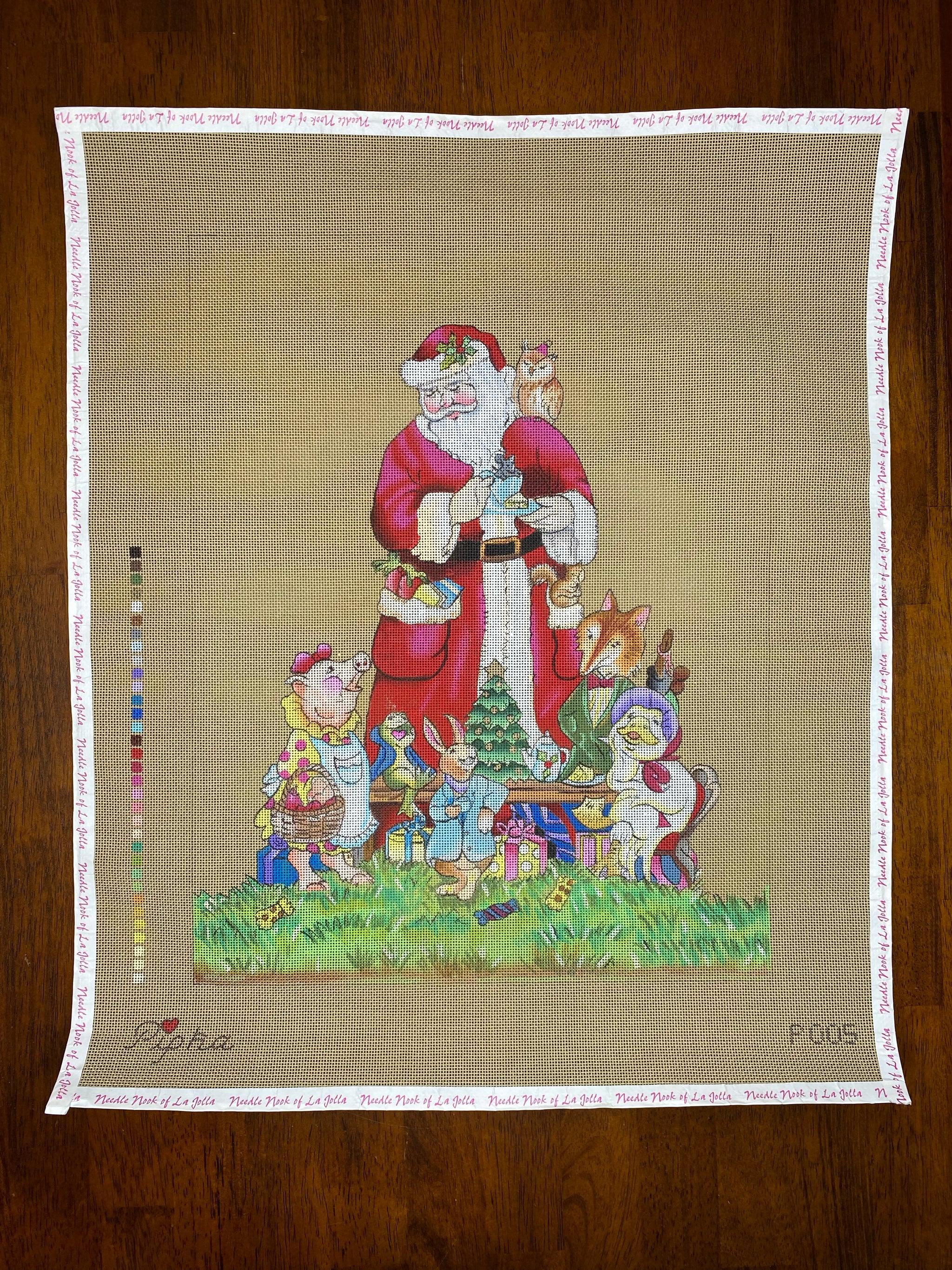 Santa's Tea Party Needlepoint Destashing