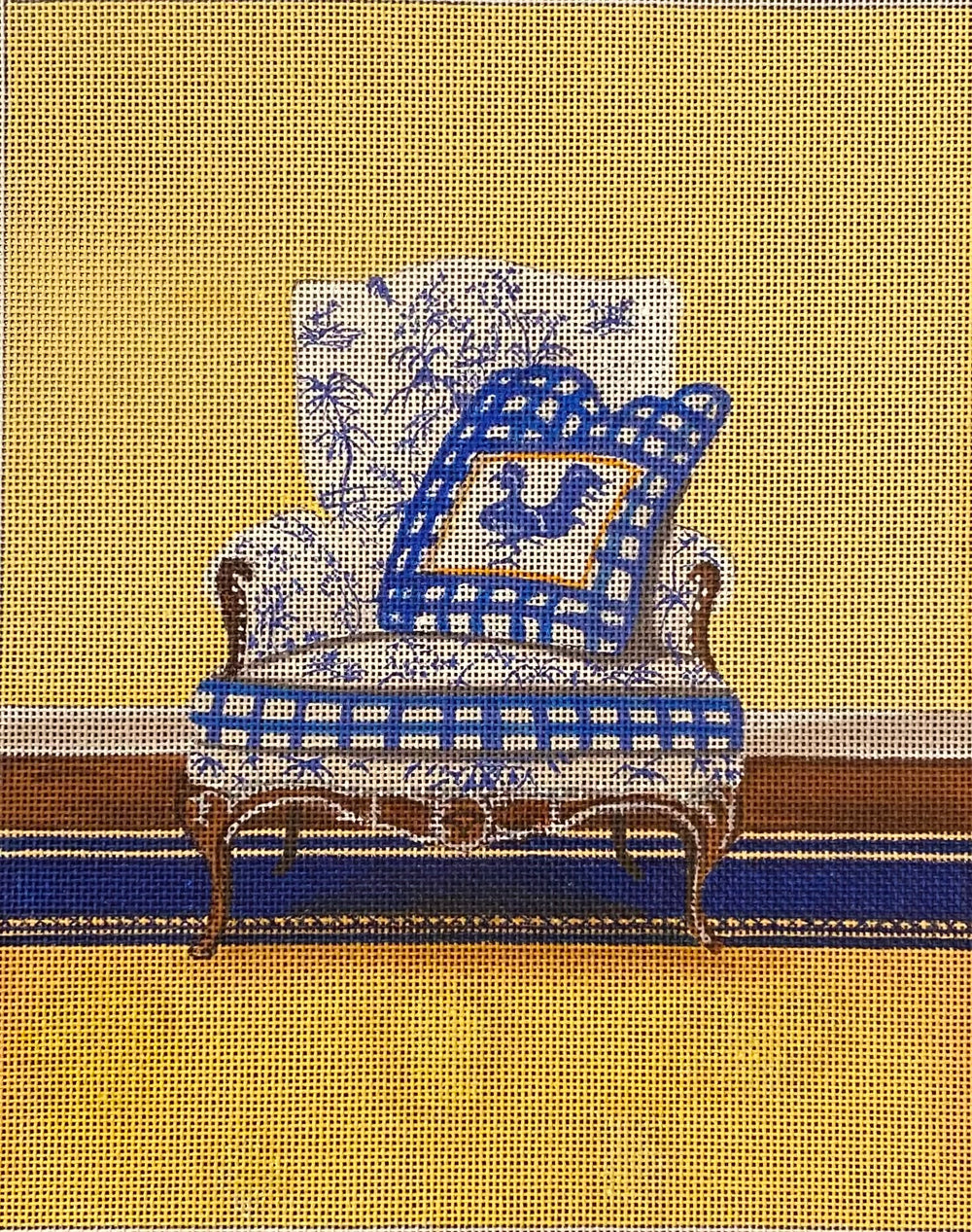 Blue and White Chair