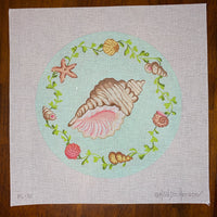 Round Conch w/Mixed Shells Border