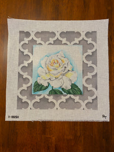 Floral with Gray Trellis Border (trimmed)