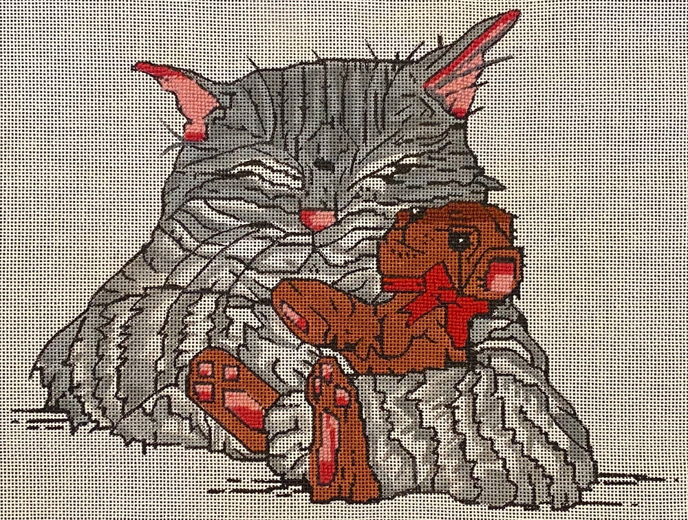Kitty with Teddy (some stitching)