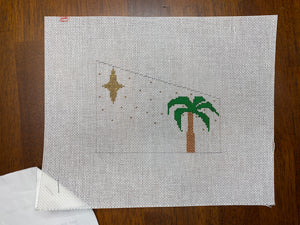 Palm Tree Background with stitch guide