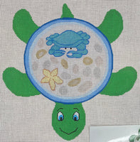 Turtle with Blue Crab
