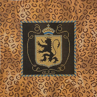 Lion Crest on Leopard Print
