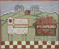 Sheep with Pumpkin Cart
