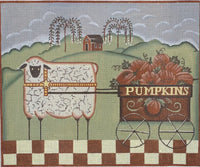 Sheep with Pumpkin Cart
