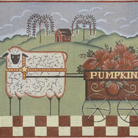 Sheep with Pumpkin Cart