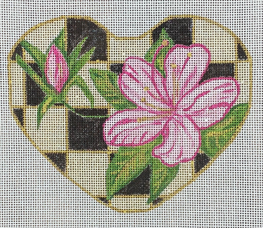 Checkered Floral Heart
