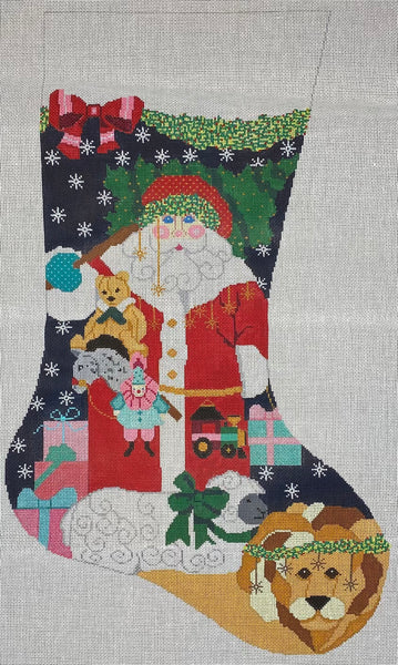 TEDDY AND PETER'S FINISHED NEEDLEPOINT STOCKINGS