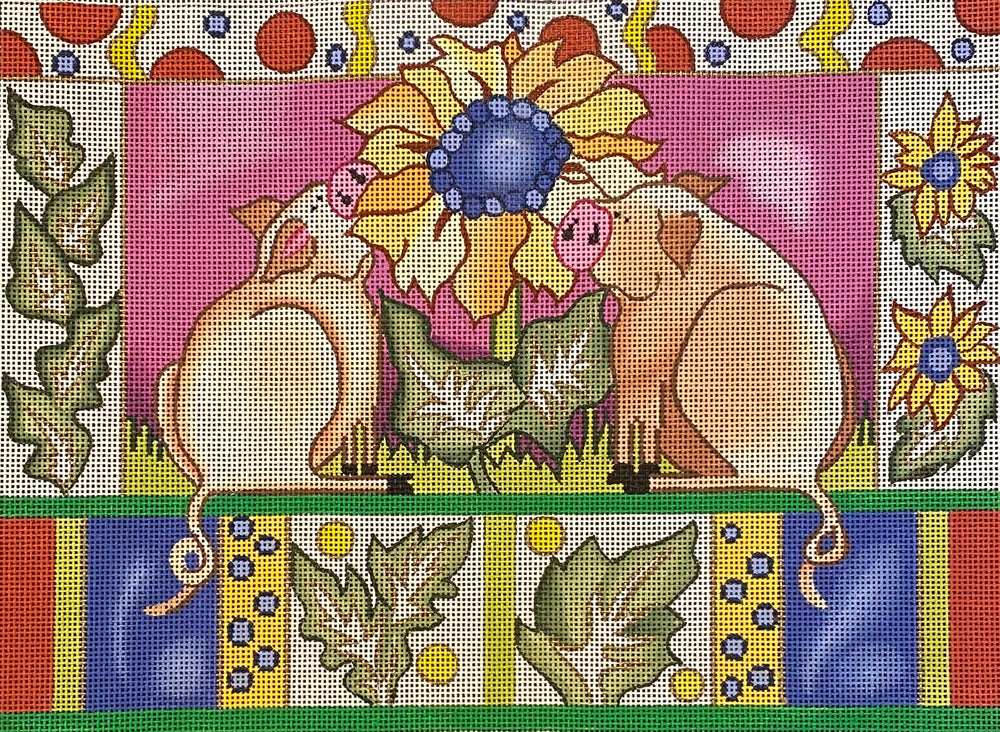 Pigs with Sunflower