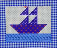 Blue and White Boat
