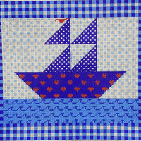 Blue and White Boat