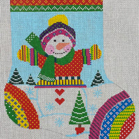 Knitted Snowman Midi Sock
