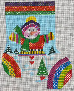 Knitted Snowman Midi Sock