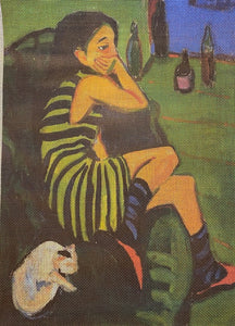 Girl with Cat by Kirchner (Giclee)