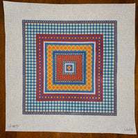 Blue Gingham Geometric
