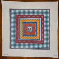 Blue Gingham Geometric