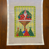 Santa in Martini Glass with Border