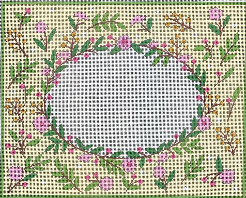 Pink Floral Oval