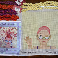 Thread Head with stitch guide and starter threads