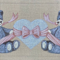 Gray Bears & Silver Heart Stocking Cuff (2 in Inventory)