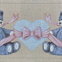 Gray Bears & Silver Heart Stocking Cuff (2 in Inventory)