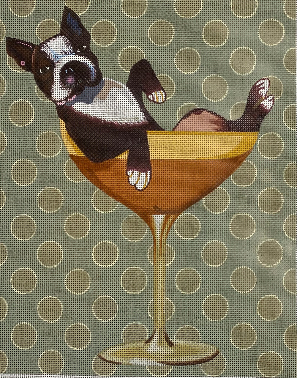 Boston Terrier Cocktail with stitch guide