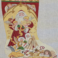 Santa with Angels Stocking