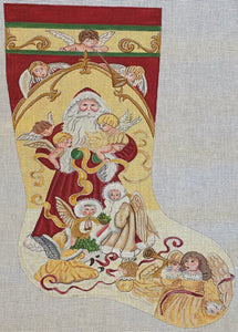 Santa with Angels Stocking