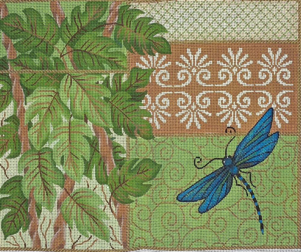 Dragonfly & Palm Leaves