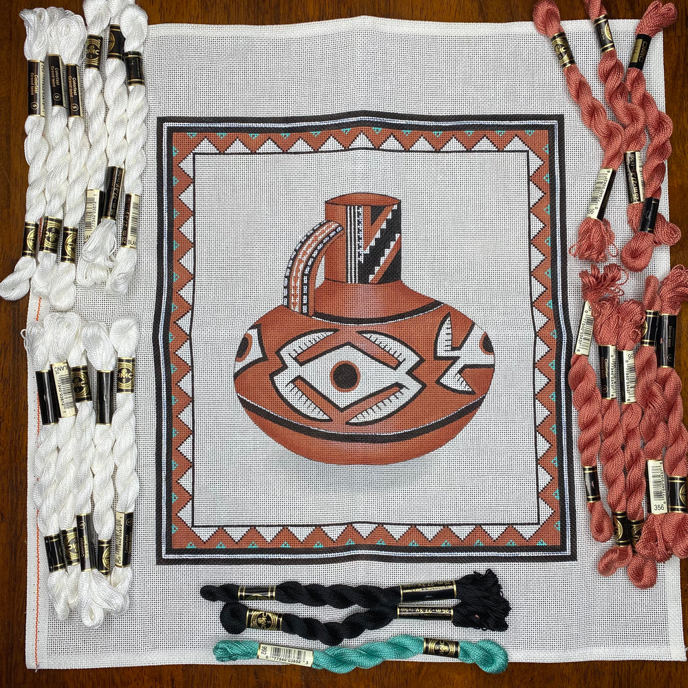 Southwestern Pottery with Perle Cottons