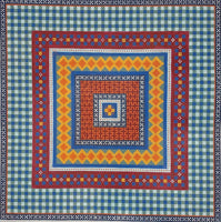 Blue Gingham Geometric

