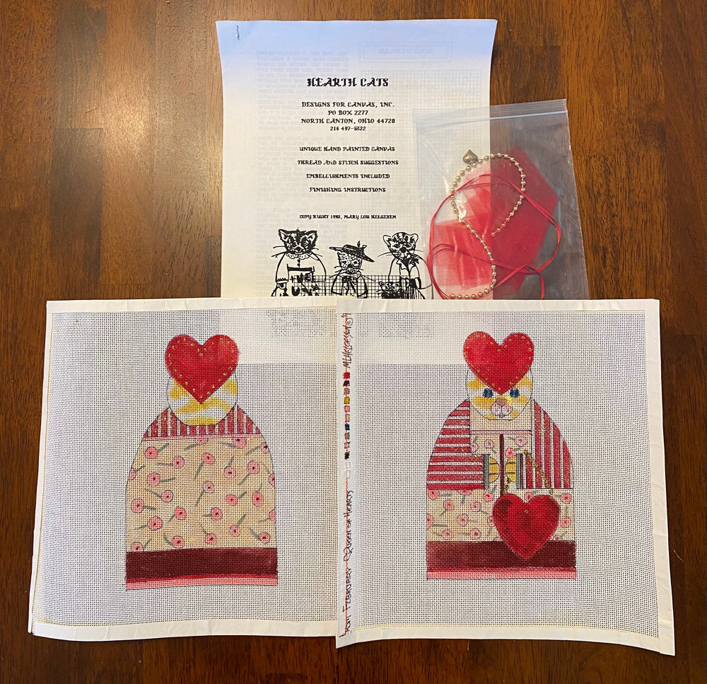 Hearth Cats - February Queen of Hearts with stitch guide
