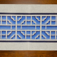 Lattice Frieze - Blue & White